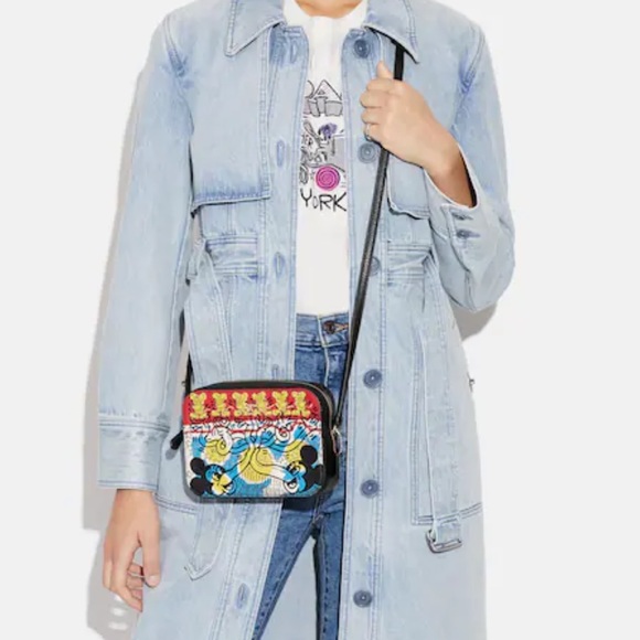 Coach Handbags - Coach Disney Mickey Mouse X Keith Haring Mini Camera Bag
Gold/Chalk Black Multi